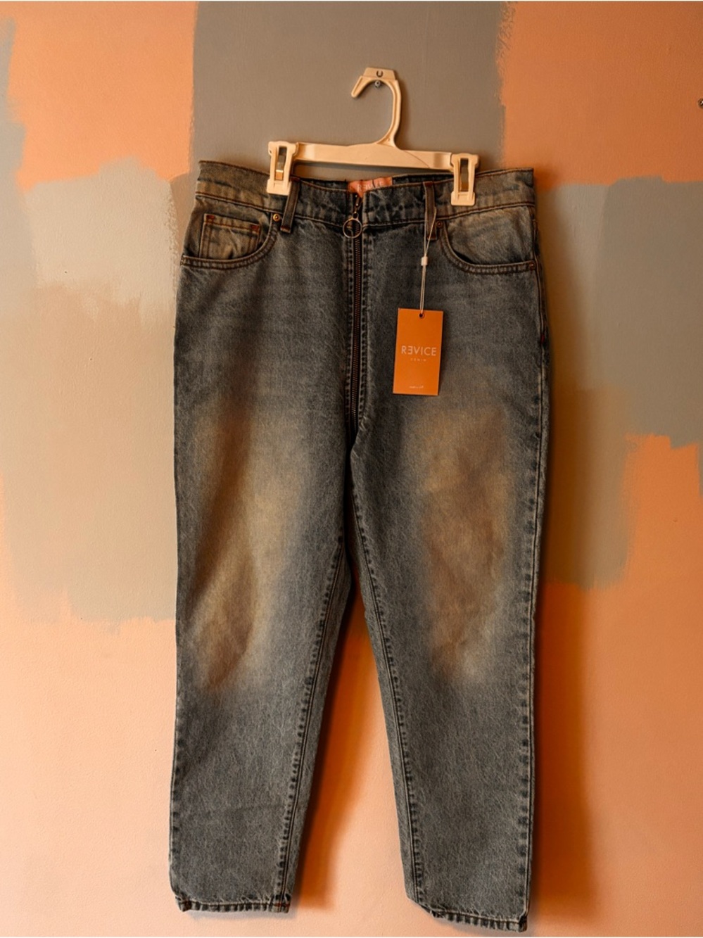Women’s Revice Jeans High Waisted Ankle Straight Retro Zipper Light Wash